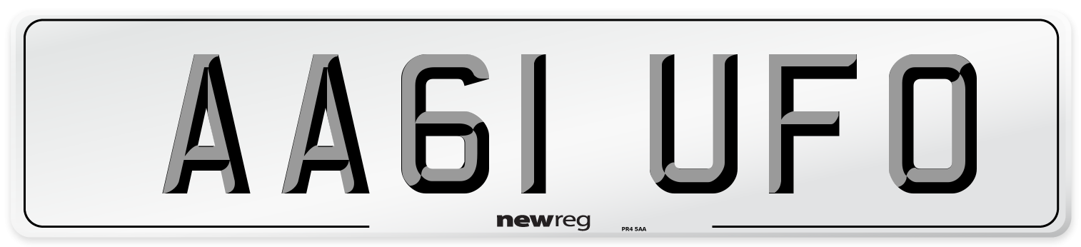 AA61 UFO Number Plate from New Reg